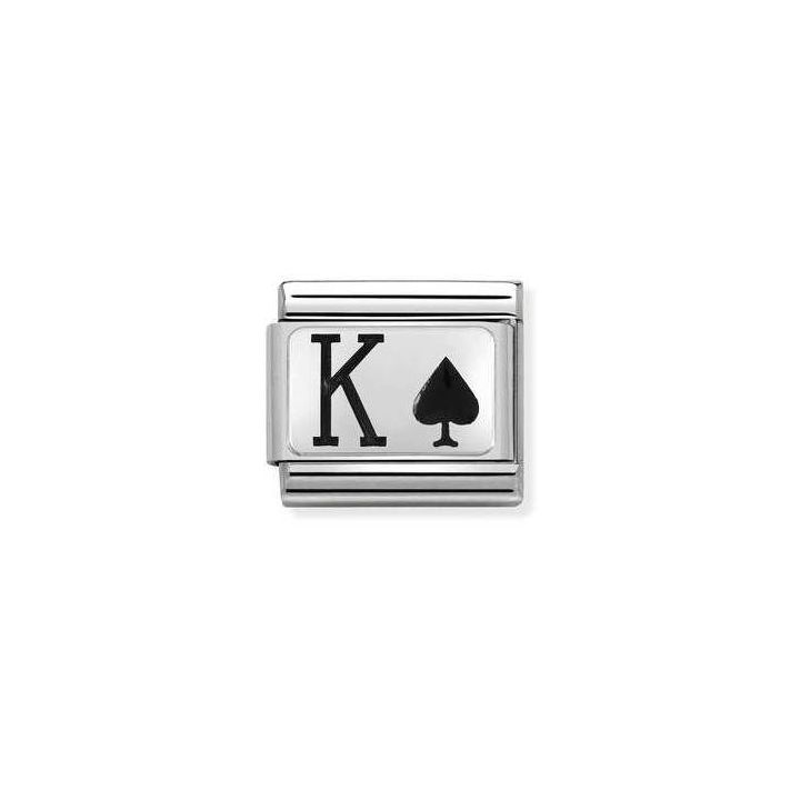 Nomination Steel, Silver & Enamel King Of Spades Charm