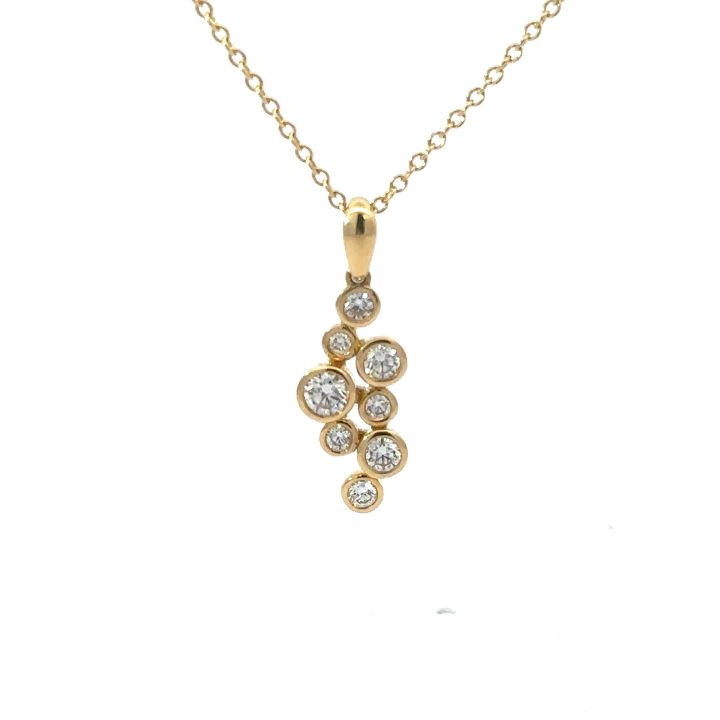 18ct Yellow Gold Diamond Bubble Pendant