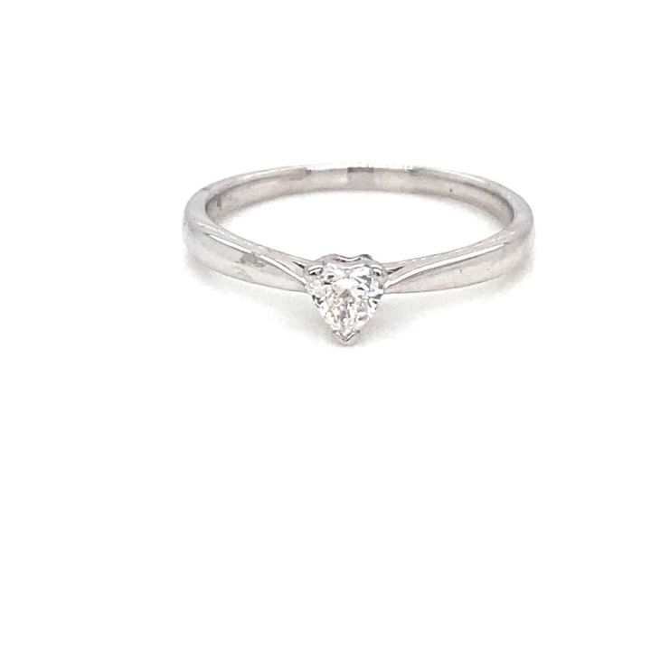 9ct White Gold Heart Shaped Diamond Ring