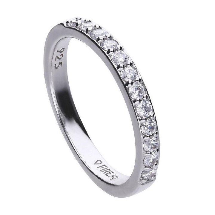 Diamon Fire Zirconia Half Eternity Band Ring