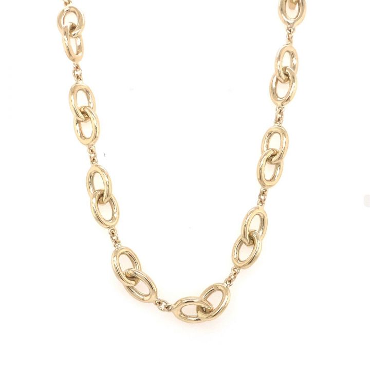 9ct Yellow Gold Ovals 45cm Necklace