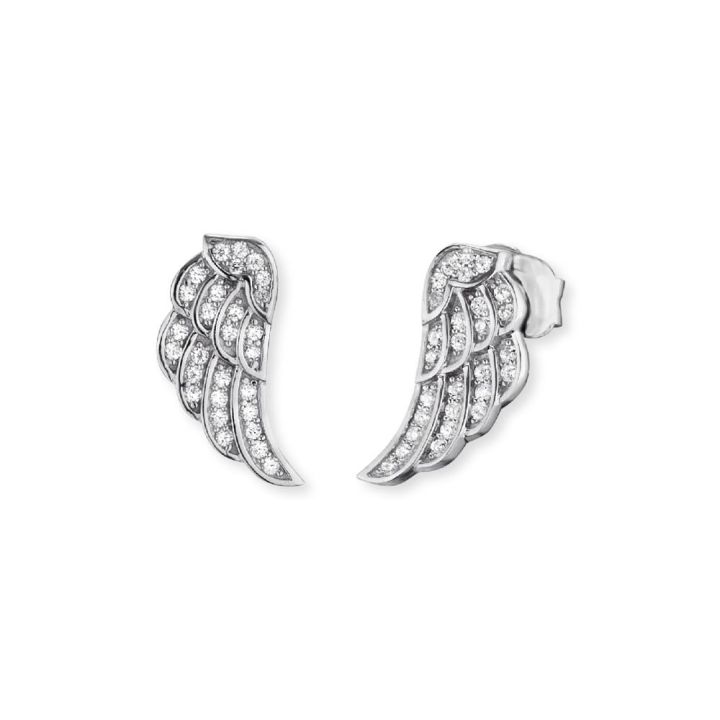 Angel Whisperer Cubic Zirconia Wing Stud Earrings