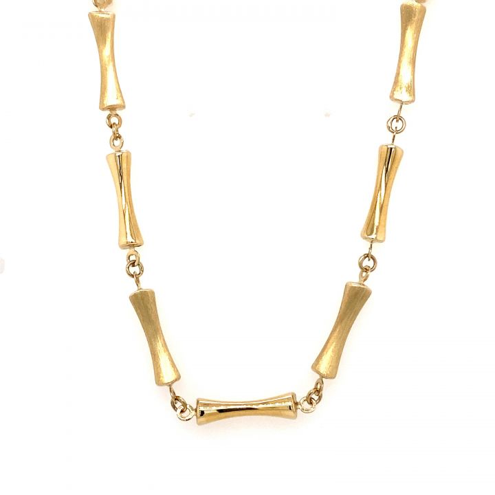 9ct Yellow Gold Bamboo Link Necklet