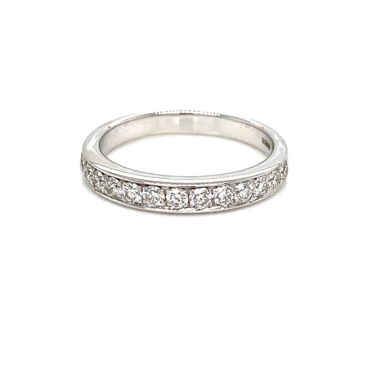 9ct White Gold 0.50ct Diamond Half Set Ring