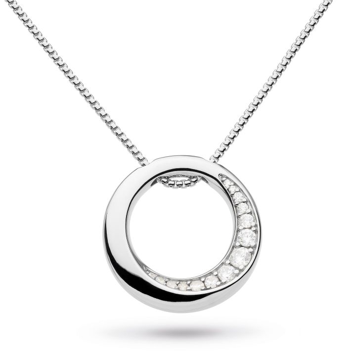 Kit Heath Bevel Cirque Cubic Zirconia Circle Pendant