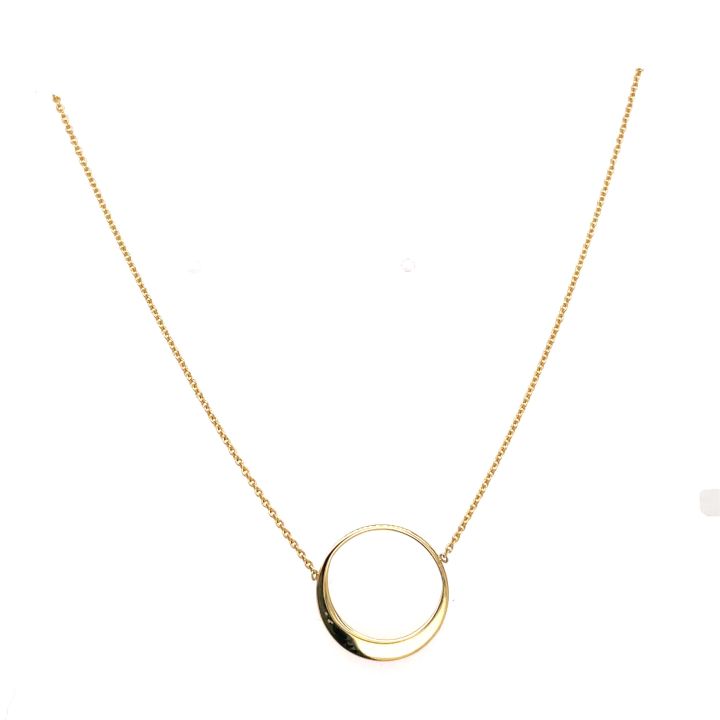 9ct Yellow Gold Eclipse Circle Necklace