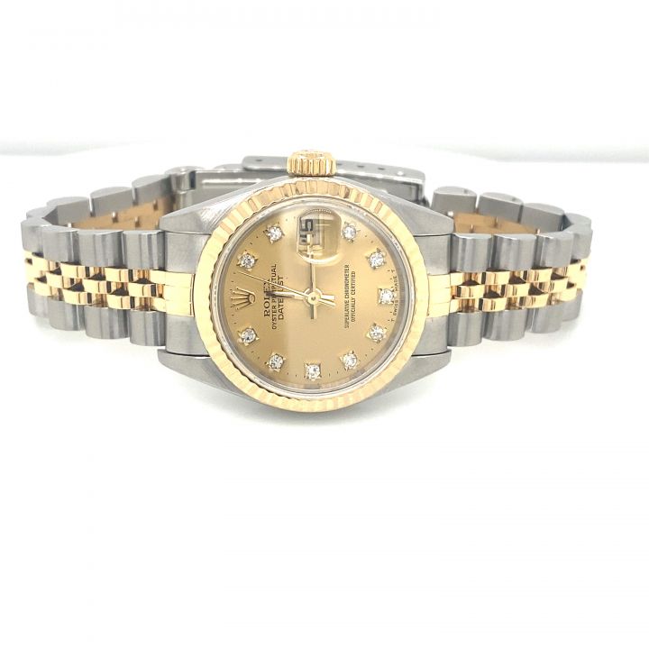 Rolex Steel & Gold Diamond Dot Lady Datejust Watch