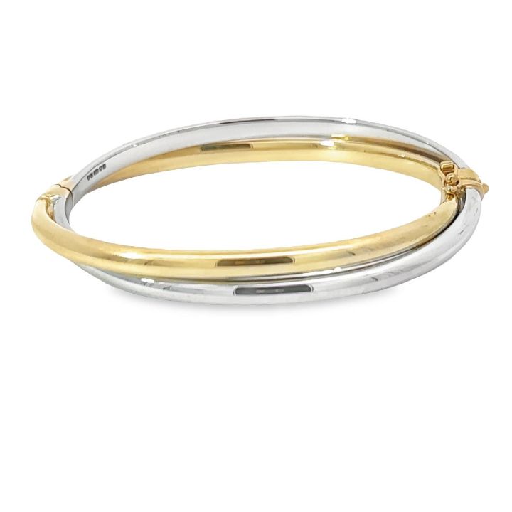 9ct Yellow & White Gold Crossover Bangle