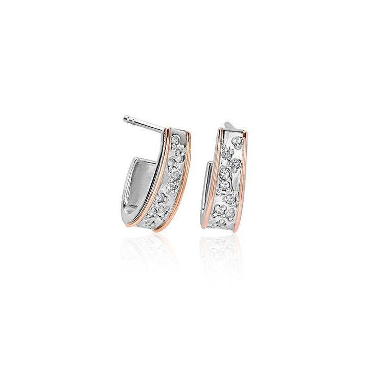 Clogau Cariad Sparkle Half Hoop Drop Earrings