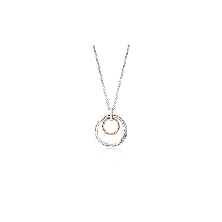 Clogau Ripples Double Hoop White Topaz Pendant