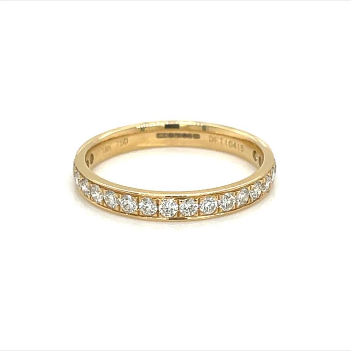 18ct Yellow Gold 0.50ct Round Brilliant Cut Diamond Half Eternity Ring