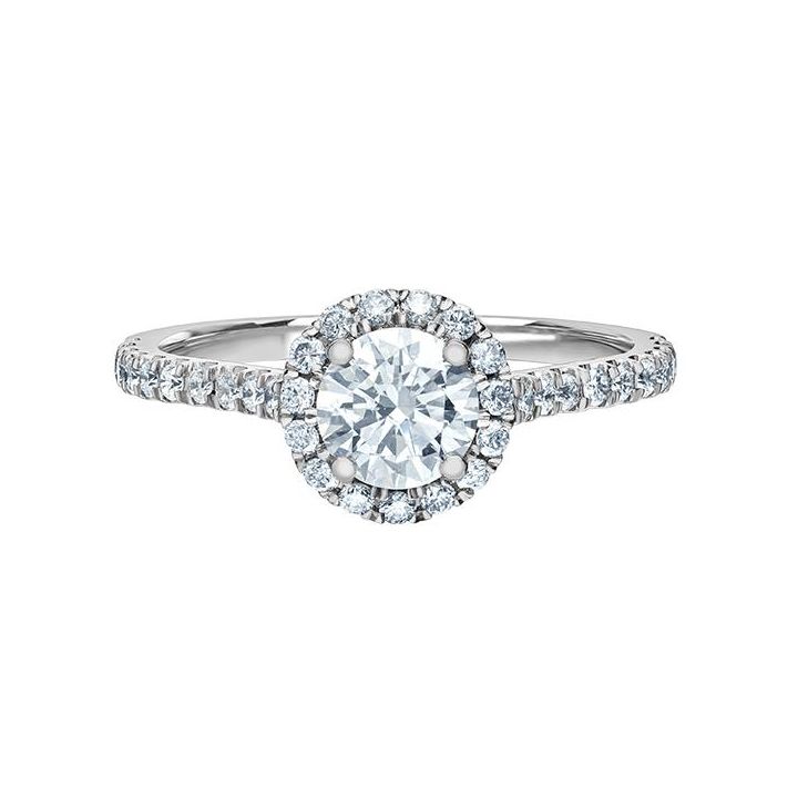 Platinum Lab Grown Diamond Round Halo Ring
