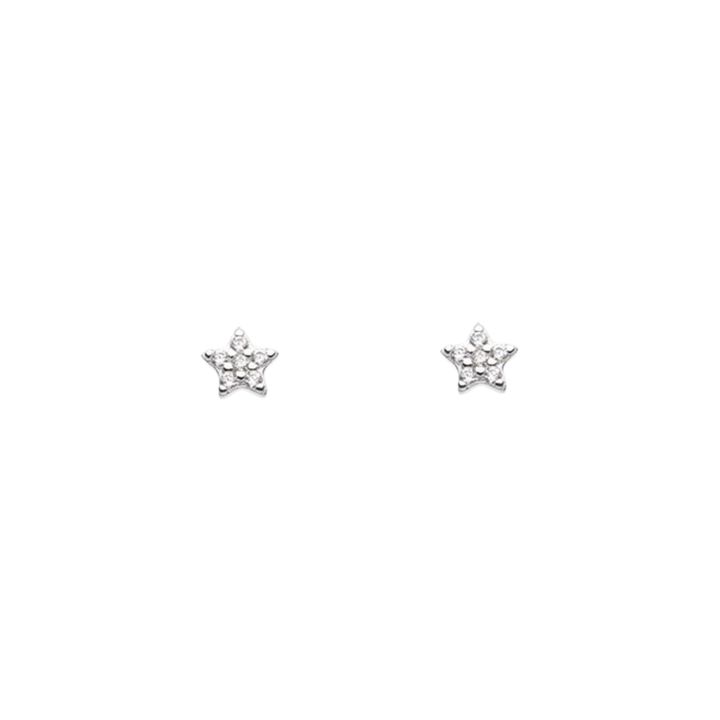 Dew Silver Star Cubic Zirconia Stud Earrings