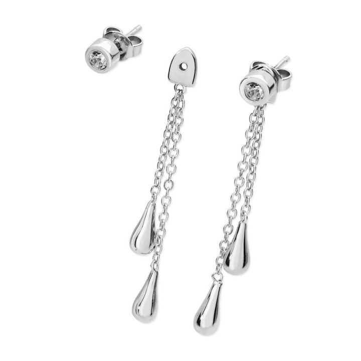 Lucy Quartermaine Removable Double Drop Earrings with White Topaz