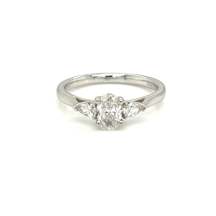 Platinum Oval & Pear Shaped Diamond Ring