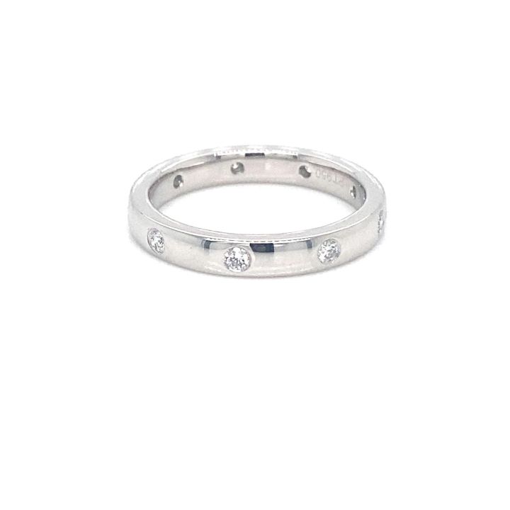 Platinum Flush Set Diamond Wedding Ring