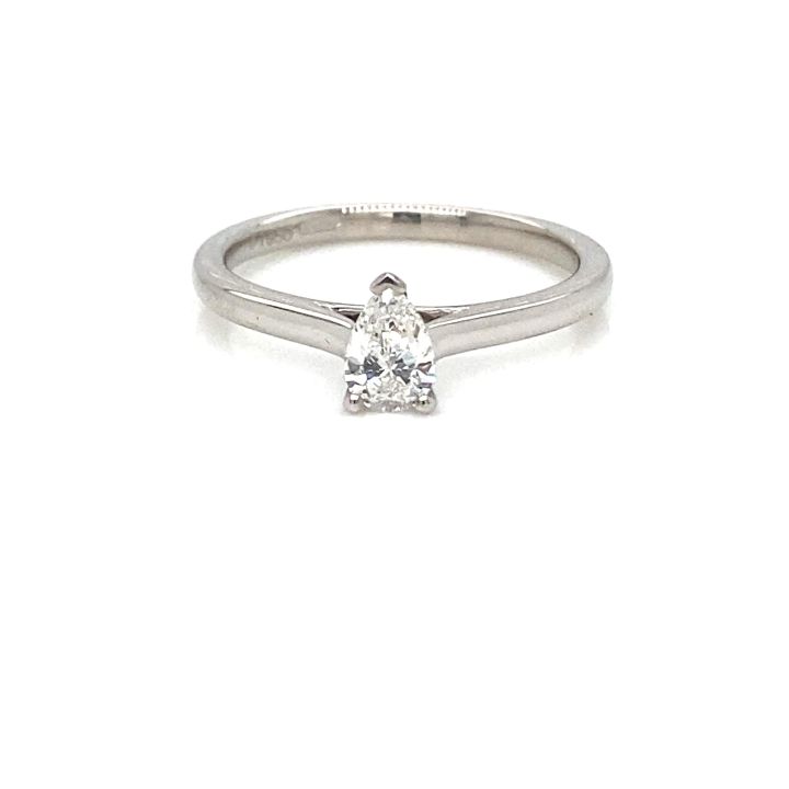 Platinum 0.32ct Pear Shaped Diamond Ring