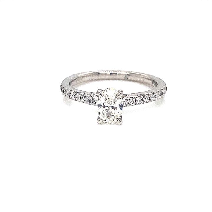 Platinum Oval Diamond Single Stone Ring 0.78ct