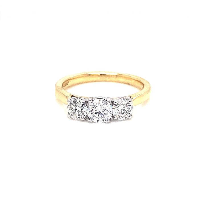 18ct Yellow Gold Three Stone Diamond Ring 1.25ct