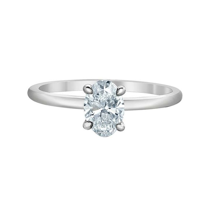 Platinum 0.70ct Oval Lab Grown Diamond Ring