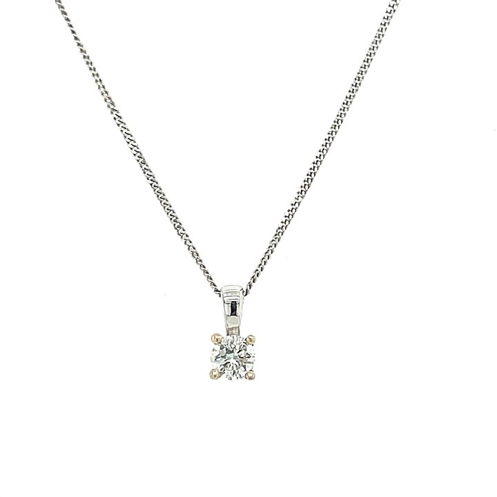 18ct White Gold 0.16ct Diamond Pendant