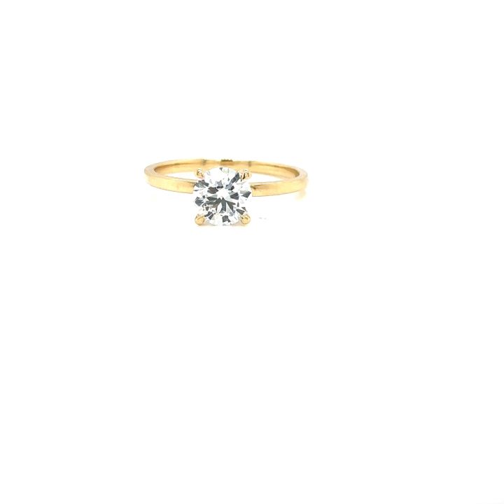 18ct Yellow Gold Round Lab Grown Diamond Ring