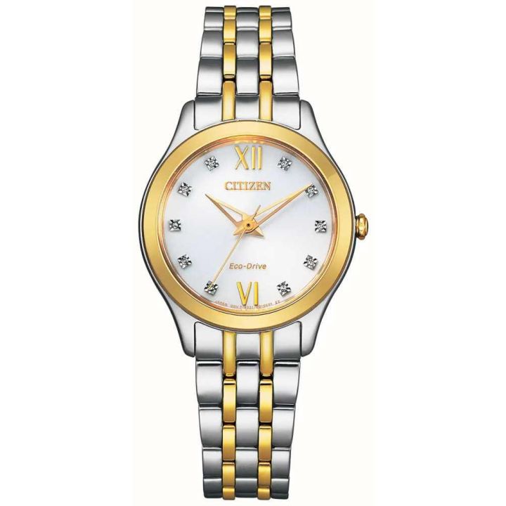 Citizen Women's Silhouette Diamond Eco-Drive White