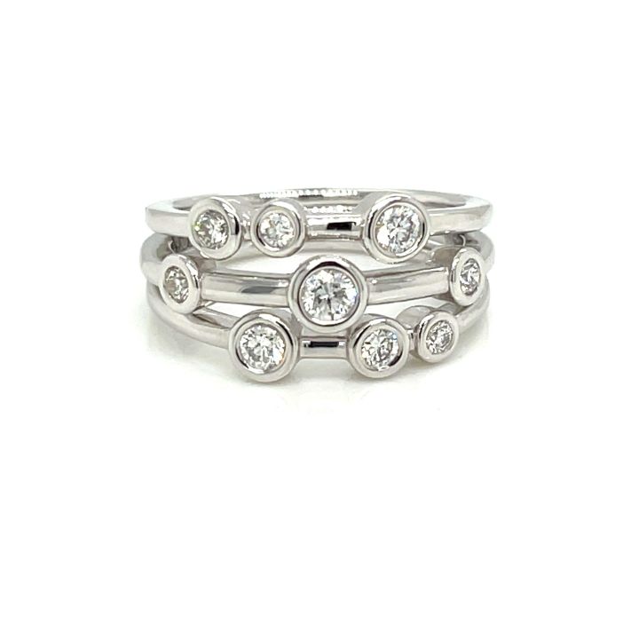 Platinum Nine Stone Diamond Scatter Ring