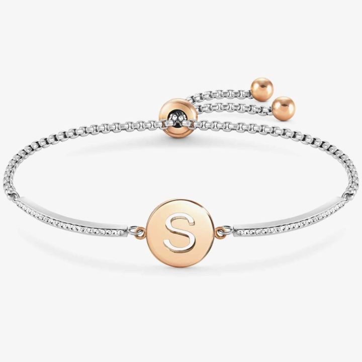 Nomination Milleluci Two-Tone Initial S Toggle Bracelet