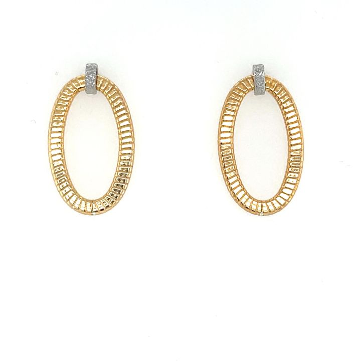 Gold Plated Open Oval Earrings