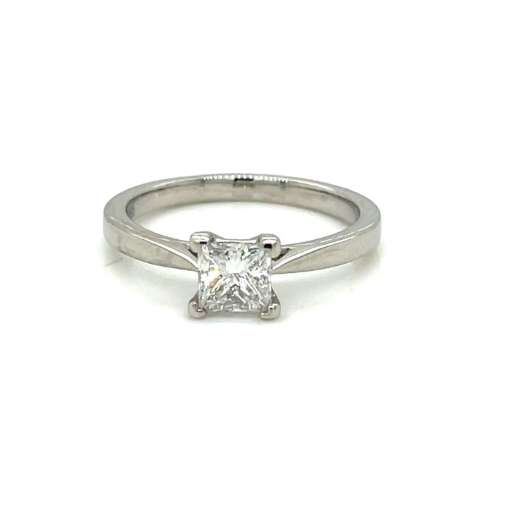 Platinum 0.80ct Princess Cut Diamond Ring