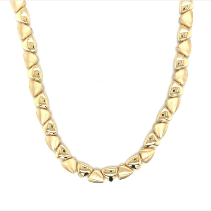 Gold Plated Triangle Link Necklace