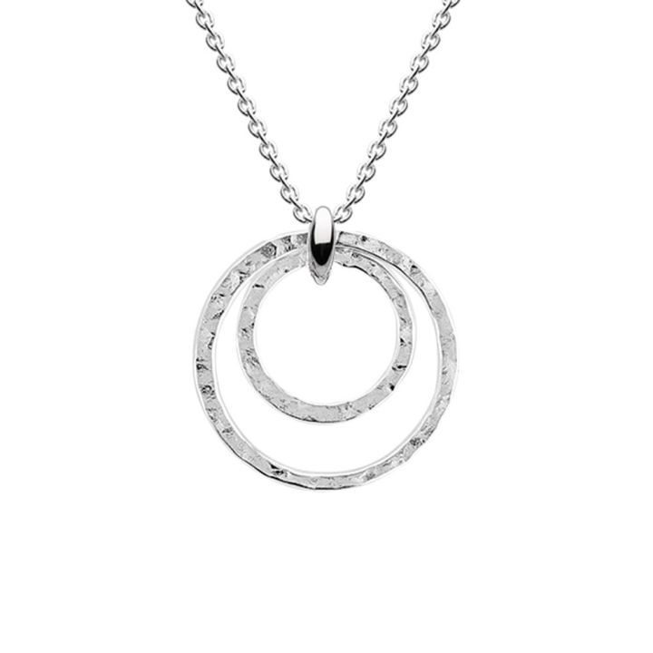 Dew Silver Hammered Circles Pendant
