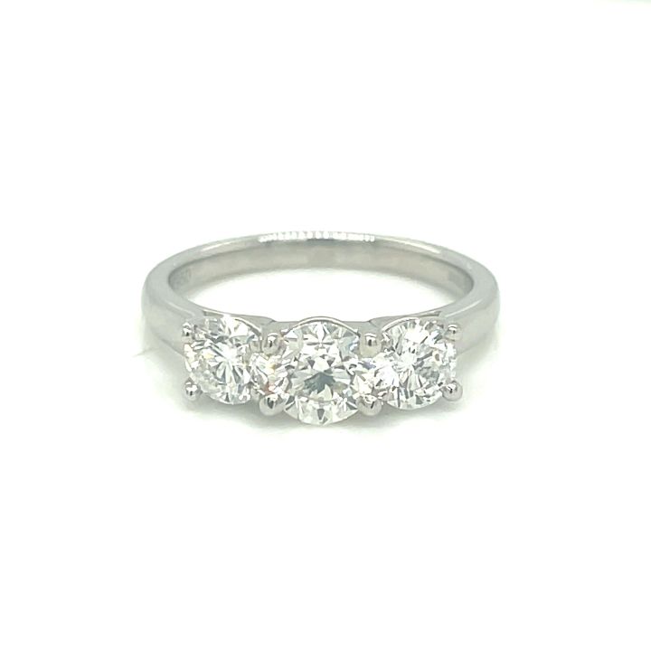 Platinum 1.53ct Three Stone Diamond Ring