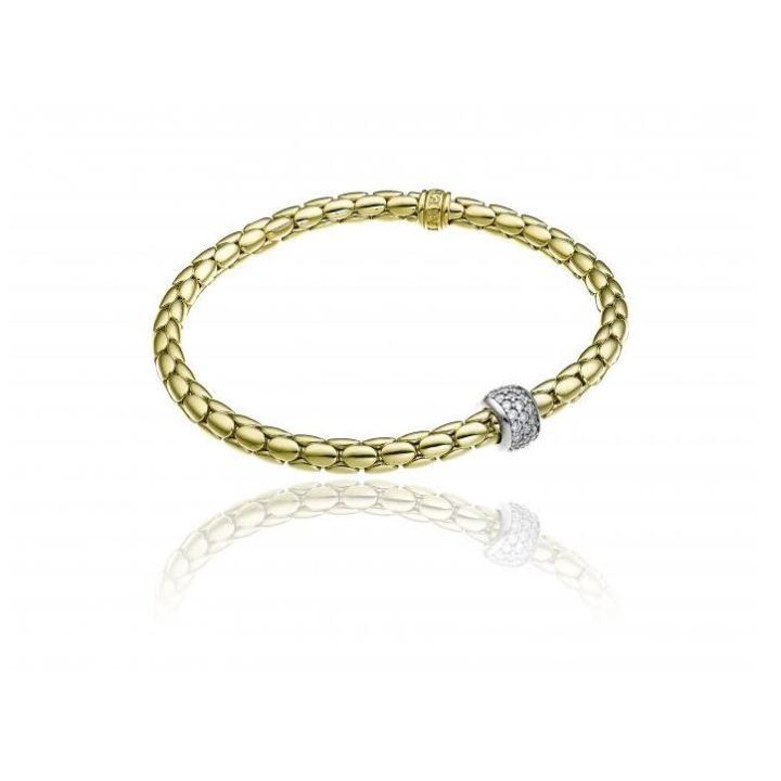 Chimento 18ct Yellow Gold Diamond Set Stretch Bracelet