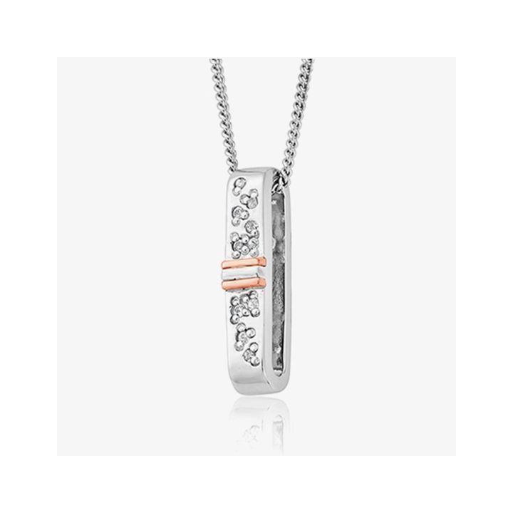 Clogau Cariad Sparkle White Topaz Drop Necklace