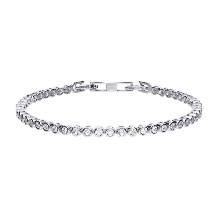 Diamonfire Silver Rub Over Cubic Zirconia Tennis Bracelet