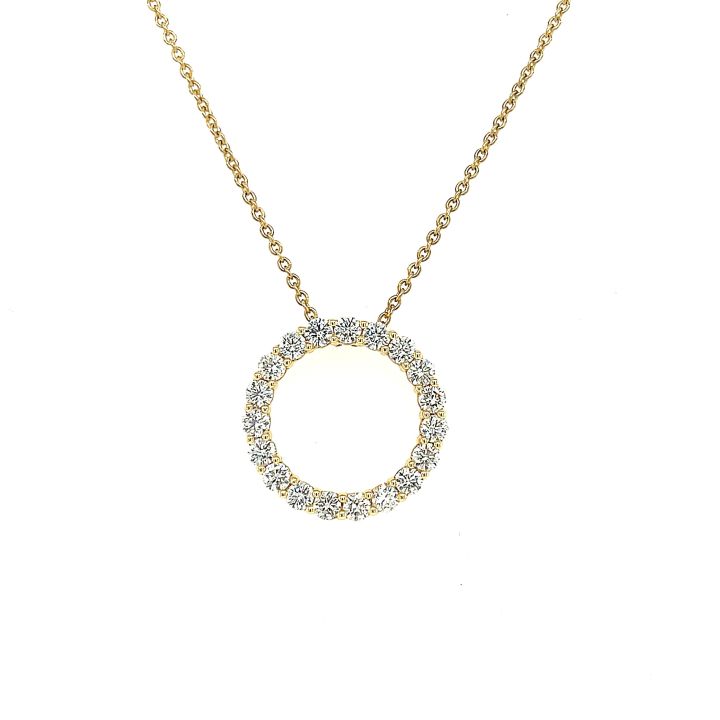 18ct Yellow Gold 1ct Circle of Diamonds Pendant