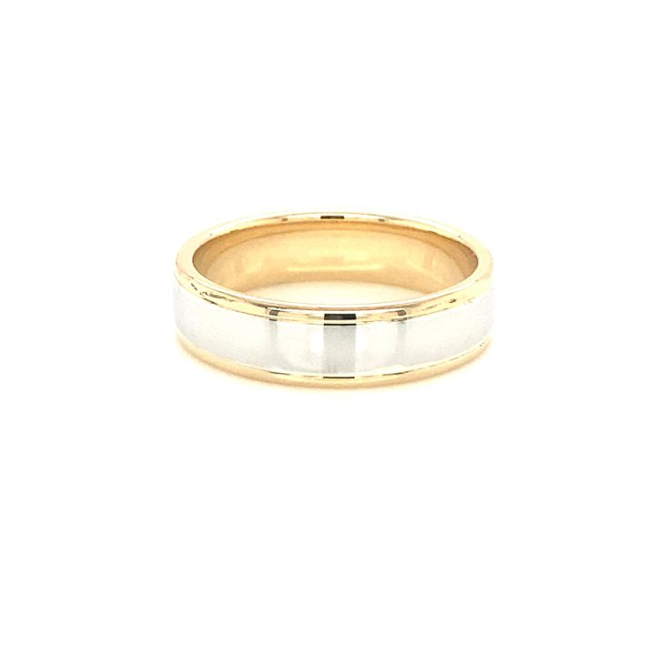9ct Yellow & White Gold Two Tone Wedding Ring
