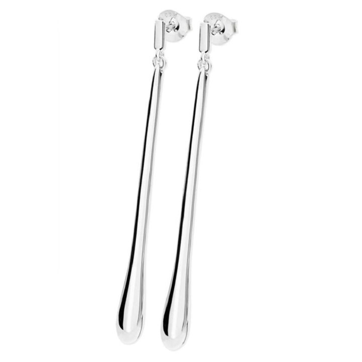 Lucy Quartermaine Silver Long Drop Earrings