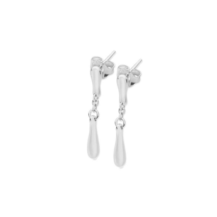 Lucy Quartermaine Silver Falling Drop Earrings