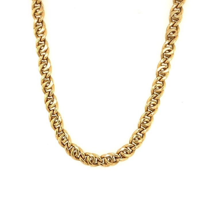 Pre Owned 18ct Yellow Gold Fancy Double Curb Chain