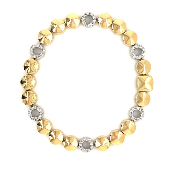 Pre Owned 18ct Yellow Gold Diamond Set Bracelet