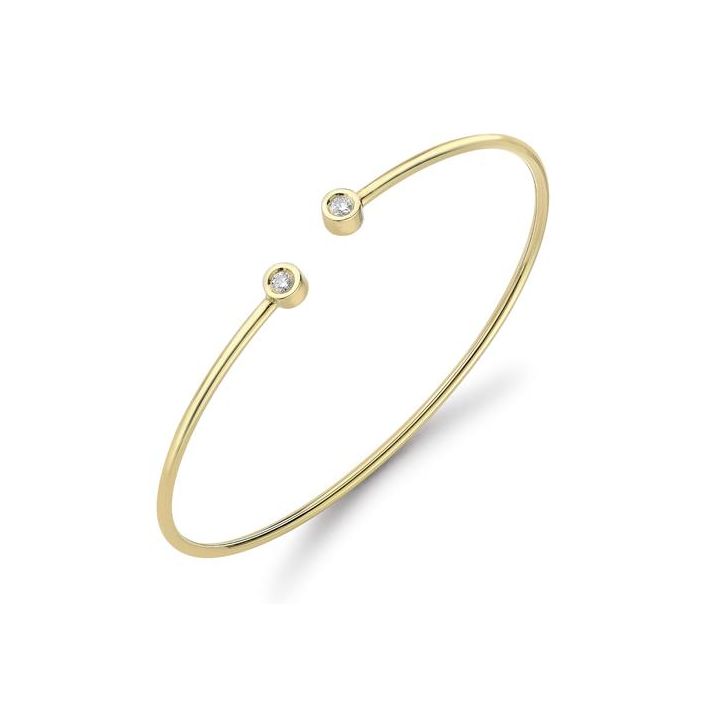 18ct Yellow Gold Diamond Torque Bangle