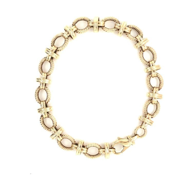 Pre Owned 9ct Yellow Gold Fancy Link Bracelet