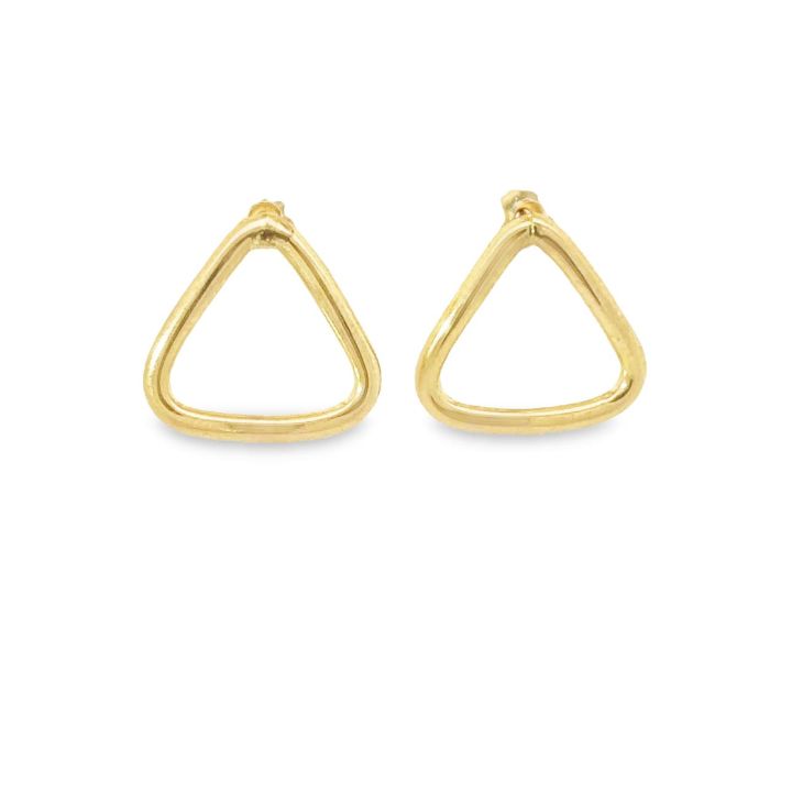 9ct Yellow Gold Open Triangle Stud Earrings