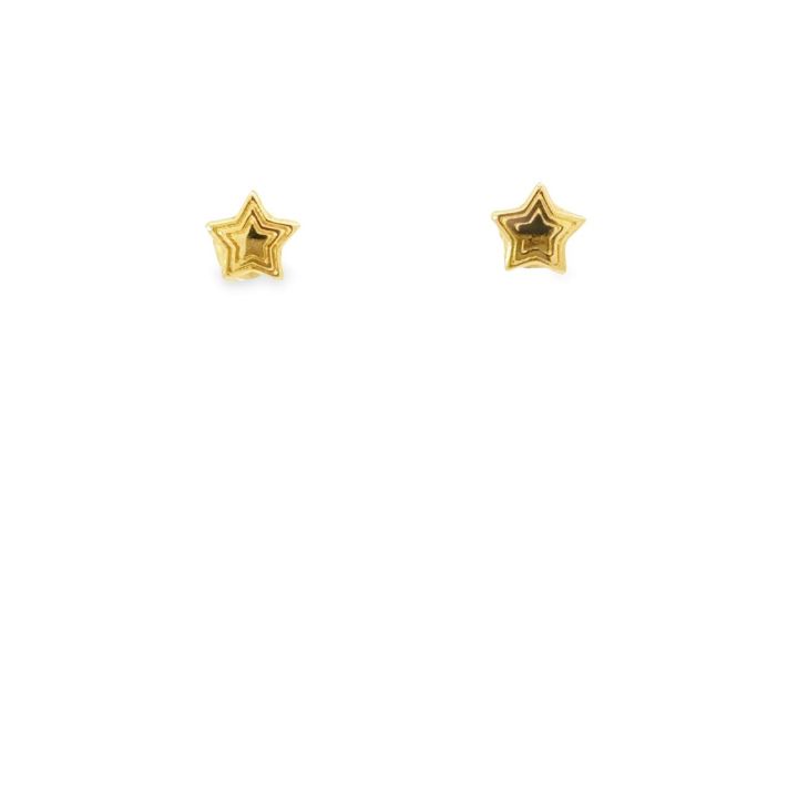 9ct Yellow Gold Star Stud Earrings