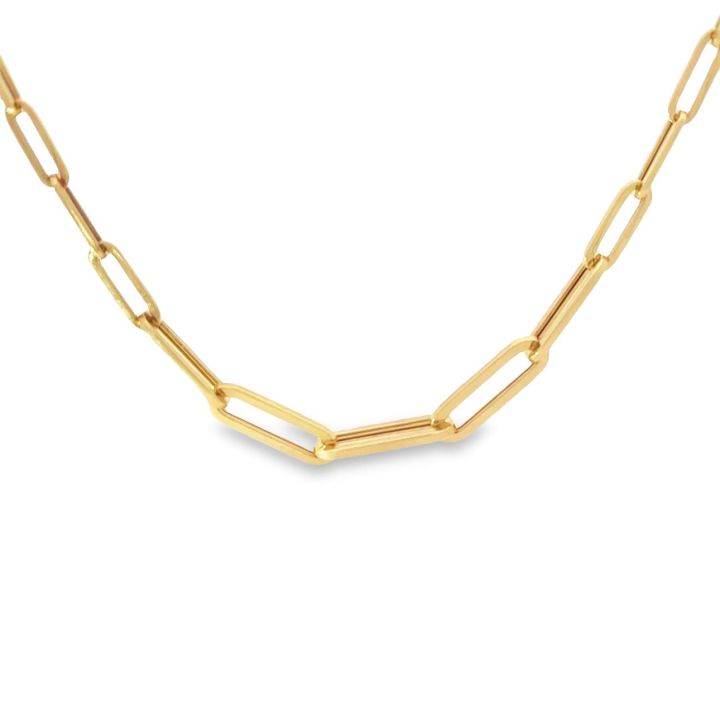 9ct Yellow Gold Graduated Paperchain Link Necklace