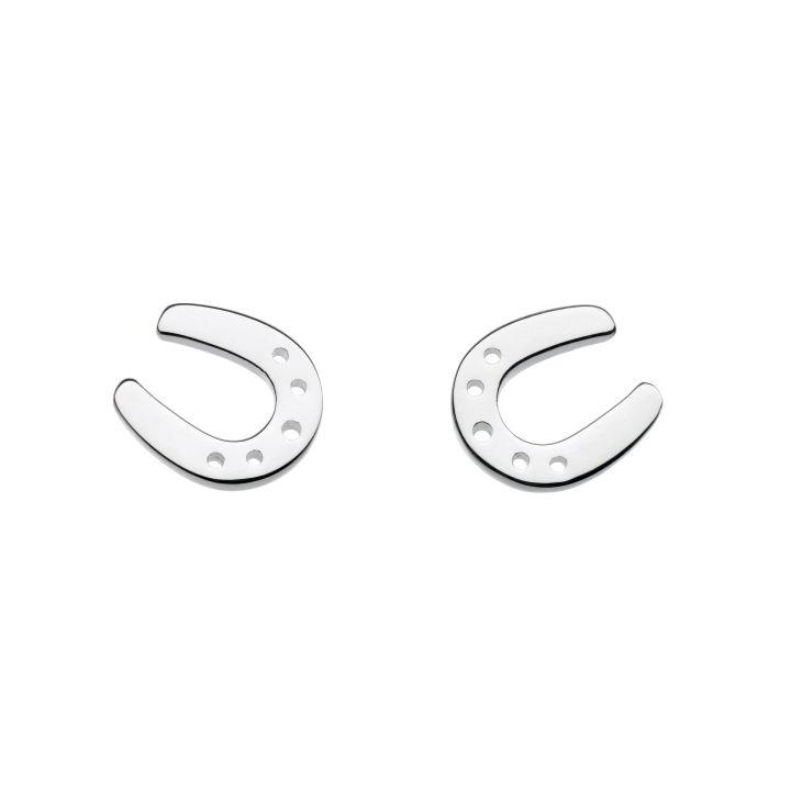 Dew Silver Dinky Horseshoe Earrings