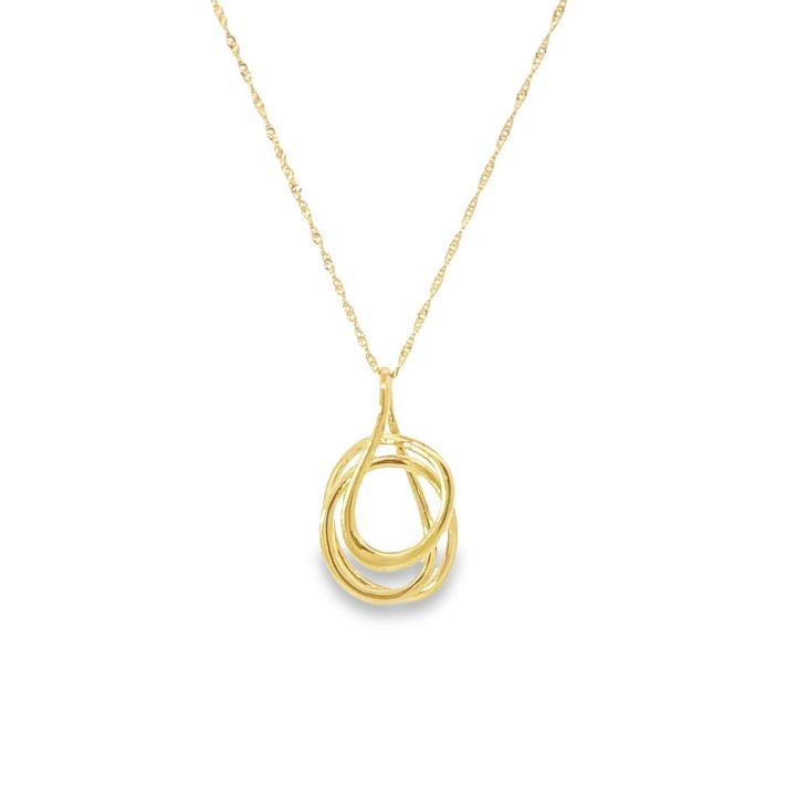 9ct Yellow Gold Wire Swirl Pendant